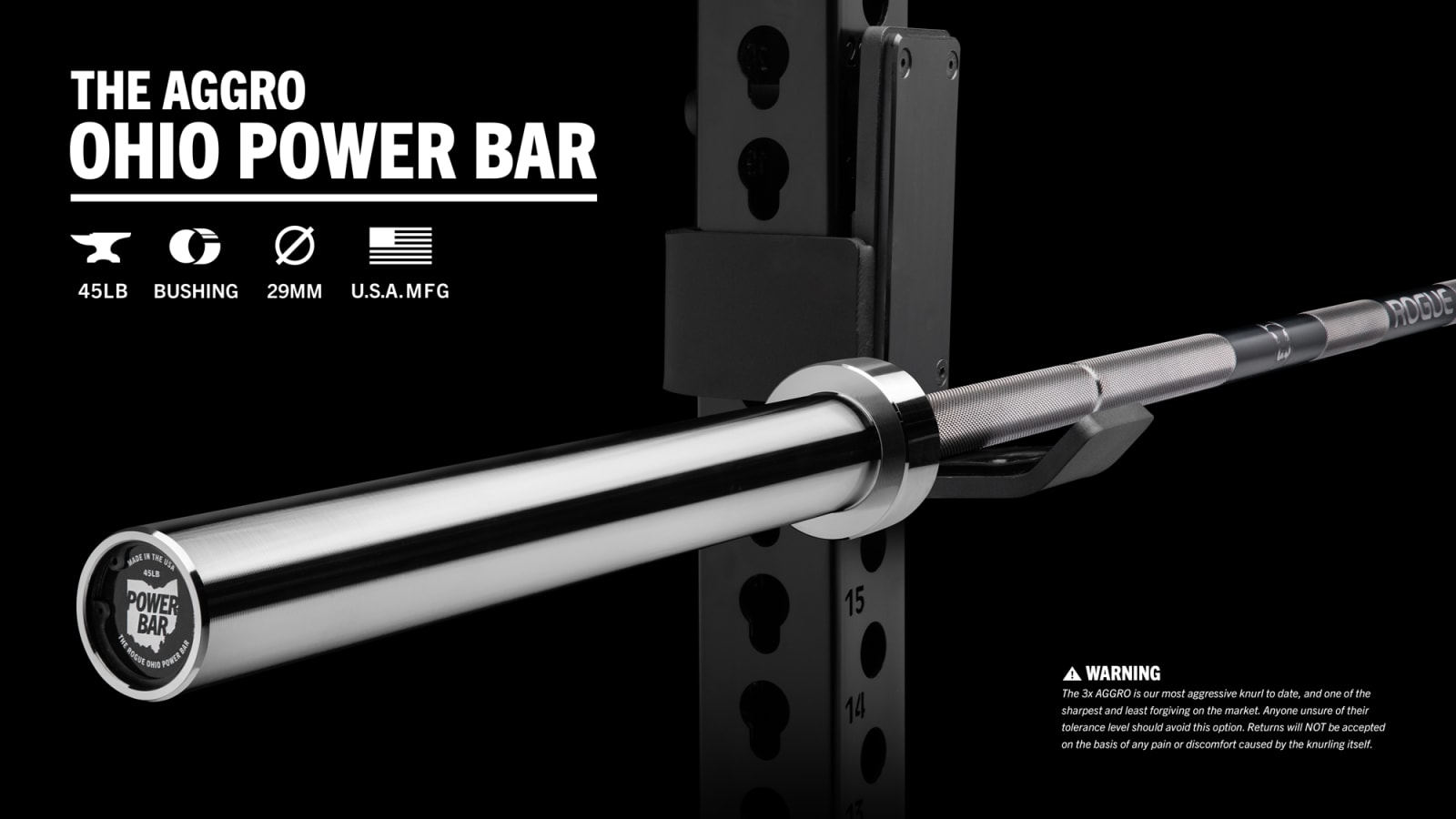 Rogue 45LB Ohio Power Bar - AGGRO | Rogue Fitness Canada